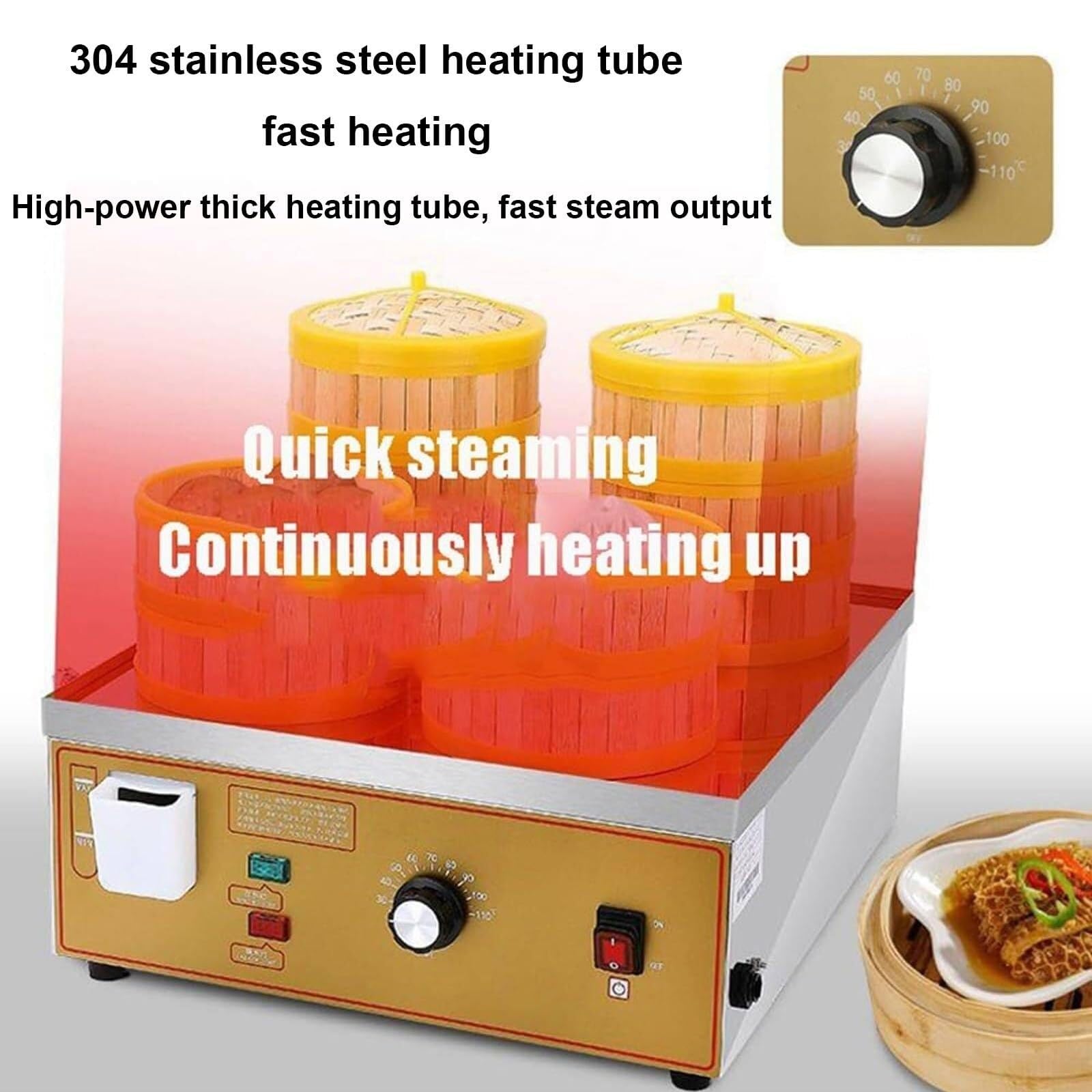 Amazon｜2/4/6穴業務用蒸しパン製造機、30～110℃温度調節可能、乾燥